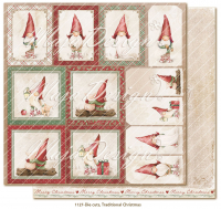 Billede: 1 ark dobbeltsidet karton - Traditional Christmas - Die cuts
