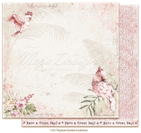 Billede: 1 ark dobbeltsidet karton -Tropical Garden - Cockatoo