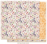 Billede: 1 ark dobbeltsidet karton -Tropical Garden - Colorful