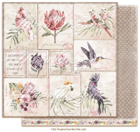 Billede: 1 ark dobbeltsidet karton -Tropical Garden - Die cuts