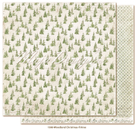 Billede: 1 ark dobbeltsidet karton - Woodland Christmas  - Firtree, Maja Design