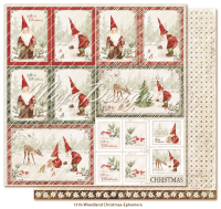 Billede: 1 ark dobbeltsidet karton - Woodland Christmas  - Ephemera, Maja Design