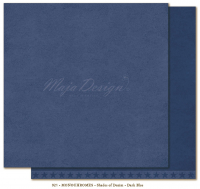 Billede: 1 ark dobbeltsidet karton - Monochromes, Shades of Denim - Dark Blue