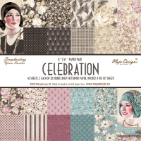 Billede: Celebration - Paper Pack, 15x15cm, 40 ark, 20 stk. dobbeltsidet mønsterpapir, 2 stk. af hver design, Maja Design