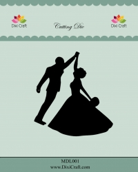Billede: skære/prægeskabelon dansende brudepar, DIXI CRAFT DIES “Wedding Couple” MDL001, 7,1x7,6cm, førpris kr. 56,00, nupris