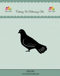 Billede: skære/prægeskabelon due, DIXI CRAFT DIES “Dove” MDL003, 6,1x5,1cm, førpris kr. 44,00, nupris