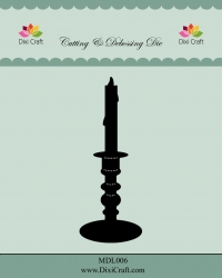 Billede: skære/prægeskabelon lys i stage, DIXI CRAFT DIES “Candlestick” MDL006, 3,7x9,2cm, førpris kr. 44,00, nupris