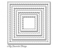 Billede: My Favorite Things Die-Namics Stitched Square Scallop Frames (MFT-869) Største ca. 10x10cm