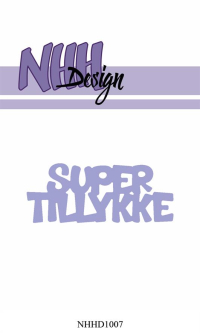Billede: skæreskabelon SUPER TILLYKKE, NHH Design Dies, NHHD1007, 6,6x2,7cm, førpris kr. 44,- nupris