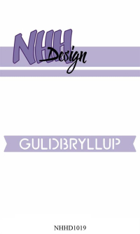 Billede: skæreskabelon lille tag med GULDBRYLLUP, NHH Design Dies, NHHD1019, 8,4x1cm