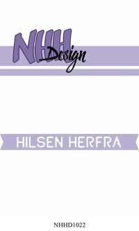 Billede: skæreskabelon lille tag med HILSEN HERFRA, NHH Design Dies,  NHHD1022, 8,9x1cm, førpris kr. 30,- nupris