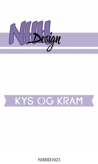 Billede: skæreskabelon lille tag med KYS OG KRAM, NHH Design Dies,  NHHD1023, 8,2x1cm, førpris kr. 30,- nupris