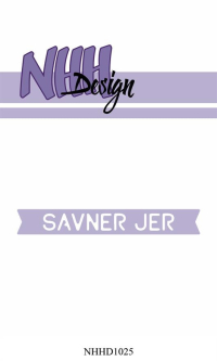 Billede: skæreskabelon lille tag med SAVNER JER, NHH Design Dies, NHHD1025, 8,4x1cm, førpris kr. 30,- nupris