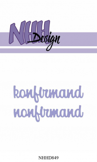 Billede: skæreskabelon konfirmand, nonfirmand, NHH Design Dies, NHHD849, 6,5x1,6cm x2, førpris kr. 40,- nupris