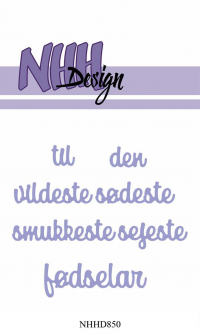Billede: skæreskabelon, til den vildeste sødeste smukkeste sejeste fødselar, NHH Design Dies, NHHD850, Største: 4,7x1cm
