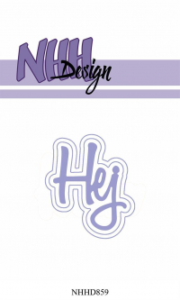 Billede: skæreskabelon NHH Design Dies Hej med skygge, NHHD859, 4,8x5,5cm, førpris kr. 48,- nupris 
