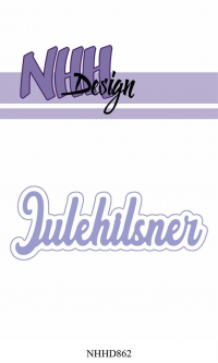 Billede: skæreskabelon NHH Design Dies Julehilsner med skygge, NHHD862, 8,4x3,3cm