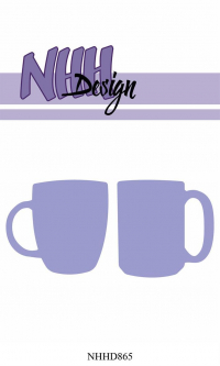 Billede: skæreskabelon 2 krus, NHH Design Dies, Cups, NHHD865, 4x4 & 4,2x3,9cm, førpris kr. 56,- nupris 