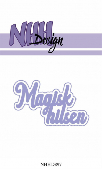 Billede: skæreskabelon Magisk hilsen med skygge, NHH Design Dies, Magisk hilsen, NHHD897, 7x4,3cm