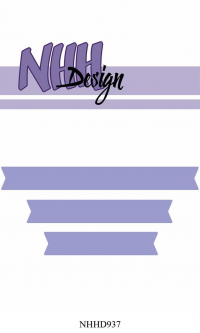 Billede: skæreskabelon 3 bannere, NHH Design Dies, Basis Banner, NHHD937, Biggest: 8,9x1cm, førpris kr. 52,- nupris