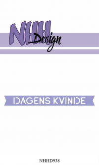 Billede: skæreskabelon banner med DAGENS KVINDE, NHH Design Dies, NHHD938, 9,4x1cm, førpris kr. 30,- nupris
