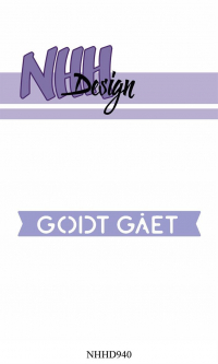 Billede: skæreskabelon banner med GODT GÅET, NHH Design Dies, NHHD940, 7,5x1cm