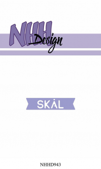 Billede: skæreskabelon banner med SKÅL, NHH Design Dies, NHHD943, 4,4x1cm, førpris kr. 30,- nupris