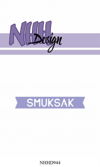 Billede: skæreskabelon banner med SMUKSAK, NHH Design Dies, NHHD944, 6,3x1cm, førpris kr. 30,- nupris