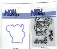 Billede: skæreskabelon viking med lurblæser, stempel viking med lurblæser og noder, NHH-Design, førpris kr. 104,- nupris