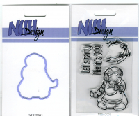 Billede: skæreskabelon fløjtendespillende skjoldmø, stempel fløjtendespillende skjoldmø, Let´s party like it´s 999, noder, NHH-Design, førpris kr. 98,- nupris