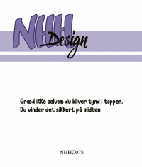 Billede: NHH Design Clearstamp, Græd ikke selvom du bliver tynd i toppen. Du vinder det sikkert på midten, NHHC075, 8x1,2cm