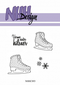 Billede: NHH Design Clearstamp Skøjter, NHHC093, A7, Varme vinter hilsner, førpris kr. 48,- nupris