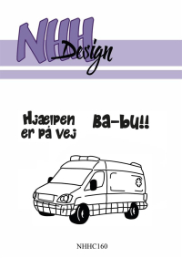 Billede: NHH Design Clearstamp Ambulance, Hjælpen er på vej, BA-bu!!, NHHC160, A7, førpris kr. 48,- nupris