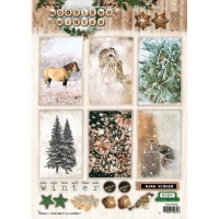 Billede: 1 ark STUDIO LIGHT UDSTANSET WOODLAND WINTER EASYWW580, førpris kr. 12,- nupris