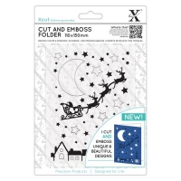Billede: XCUT SKÆRE & EMBOSSINGFOLDER A6 XCU 503942, JULEMANDEN I KANEN OVER NATTEHIMLEN, førpris kr. 76,- nupris