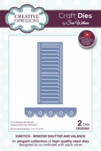Billede: CREATIVE EXPRESSIONS SUE WILSON DIES CED22002 WINDOW SHUTTER AND VALANCE, passer til p3622001