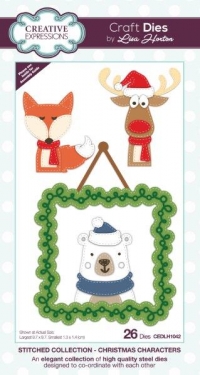 Billede: CREATIVE EXPRESSIONS DIES CEDLH1042, STITCHED COLLECTION - CHRISTMAS CHARACTERS, Biggest: 9,7x9,7cm