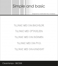 Billede: SIMPLE AND BASIC STEMPEL TILLYKKE MED DIN BACHELOR, TILLYKKE MED OPTAGELSEN, TILLYKKE MED DIN EKSAMEN, TILLYKKE MED DIN PH.D., TILLYKKE MED DIN KANDIDAT, SBC058, Biggest: 5,8x0,4cm, førpris kr. 40,- nupris  