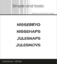 Billede: SIMPLE AND BASIC STEMPEL NISSEBRYG NISSEHAPS JULESNAPS JULESMOVS,  SBC066, Største: 4,7x0,6cm, førpris kr. 28,- nupris  