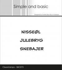 Billede: SIMPLE AND BASIC STEMPEL NISSEØL, JULEBRYG, SNEBAJER, SBC073, Største: 4,2x0,6cm, førpris kr. 24,- nupris  