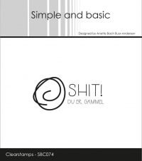 Billede: SIMPLE AND BASIC STEMPEL SHIT DU ER GAMMEL, SBC074, 5,5x2,6cm, førpris kr. 24,- nupris 