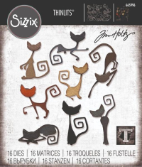 Billede: skæreskabelon katte i silhouet, SIZZIX/TIM HOLTZ THINLITS DIE, 