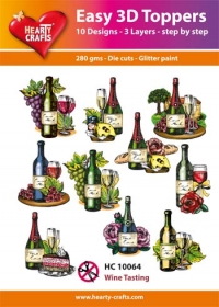 Billede: UDSTANSEDE MOTIVER MED GLITTER/GULD VIN OG TILBEHØR, 10 ASS. HC10064