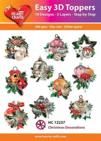 Billede: UDSTANSEDE MOTIVER MED GLITTER/GULD 10 ASS. JULEDEKORATIONER, HC12237