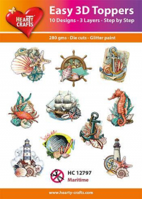 Billede: UDSTANSEDE MOTIVER MED GLITTER/GULD 10 ASS. MARITIME BILLEDER, HC12797