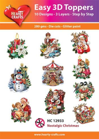 Billede: UDSTANSEDE MOTIVER MED GLITTER/GULD 10 ASS. HC12933, GAMMELDAGS JUL
