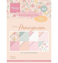 Billede: MARIANNE DESIGN PAPIRBLOK PB7060 Eline's Honeymoon, 
A4 - dobbeltsidet 