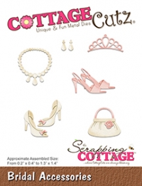 Billede: skæreskabelon brudens tilbehør, COTTAGECUTZ DIES “Bridal Accessories” CC-315, Største: 3,3x3,6cm