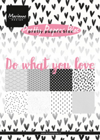Billede: MARIANNE DESIGN PAPIRBLOK PK9149 Do what you love, A5, førpris kr. 35,- nupris