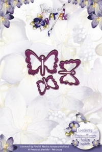 Billede: skære/prægeskabelon 3 sommerfugle, mariekes design, førpris kr. 41,- nupris